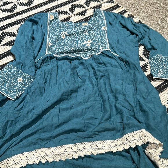 Nalli Casual Regular Sleeves Embroidered Women
Light Blue Top - Picture 4 of 6